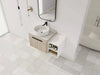 36 ' Modern Design Float Bathroom Vanity With Ceramic Art Sink, White Flat Stone Slab and Small Storage Shelves, Soft Closed Door,KD-Package (TOP-BAB400MOWH) Default -DTYStore