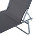 Outsunny Outdoor Lounge Chair, Adjustable Folding Chaise Lounge, Tanning Chair with Sun Shade for Beach, Camping, Hiking, Backyard, Gray - DTYStore