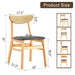 Cozy Natural Wood Color Rubberwood Dining Chair Set - 8 Pieces, Solid Wood and Rattan-Style Design, Small Curved Back, PU Cushion, And Beautiful Shape Match Perfectly With Any Room And Everyday Use. - DTYStore