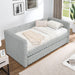 Twin Size Daybed, Upholstered sofa bed,The bottom pulls out to form a bed ,Plaid corduroy fabric- Dark grey(86'*43.5'*34') - DTYStore