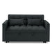54.33 inch versatile foldable sofa bed in 3 lengths, modern sofa sofa sofa velvet pull-out bed, adjustable back (BLACK)