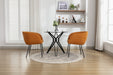 040-Boucle Fabric Dining Chair With Black Metal Legs Set Of 2,Ginger - DTYStore