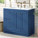 36inch Bathroom Vanity with Ceramic Sink, Bathroom Storage Cabinet with 2 Drawers& Shelf, Solid Wood and MDF Board, Freestanding Bathroom Cabinet (Blue) Default -DTYStore
