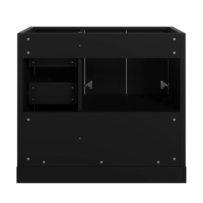 36inch Bathroom Vanity without Sink, Solid Wood Freestanding Bathroom Vanities with 4 Storage Drawers and Shelf, Soft Closing Doors (NOT INCLUDE BASIN SINK) Default -DTYStore