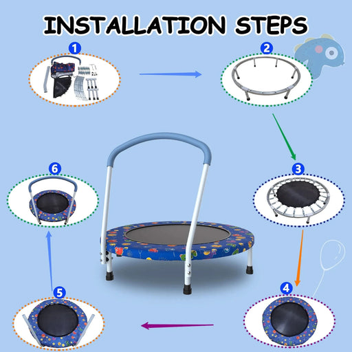 36inch Mini Trampoline for Kids Ages 1-6 Indoor Outdoor Trampoline with Handle Fun for Kids - DTY Store