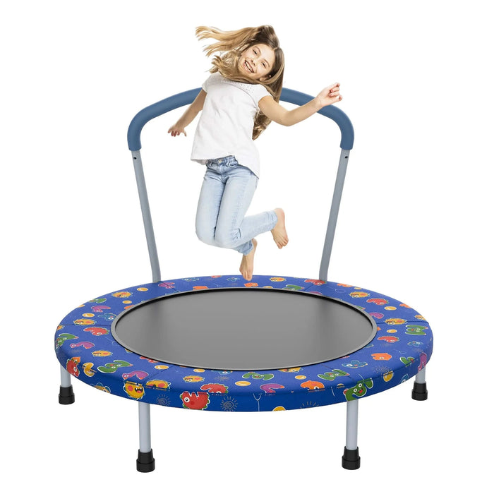 36inch Mini Trampoline for Kids Ages 1-6 Indoor Outdoor Trampoline with Handle Fun for Kids Default -DTYStore