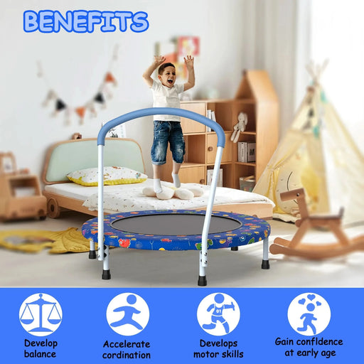 36inch Mini Trampoline for Kids Ages 1-6 Indoor Outdoor Trampoline with Handle Fun for Kids - DTY Store