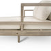 Outdoor Daybed, Patio Daybed with Four Pillows, Wooden Outdoor Bed with Curved Armrests for Poolside, Backyard, Garden (Gray+Beige Cushion) - DTYStore