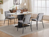 Furniture, Dining Chairs Set of 2 Modern Retro Linen Chair with Bentwood Back Upholstered Seat Metal Legs Adjustable Foot for Kitchen Dining Room Chairs(Gray Linen) - DTYStore