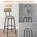 Round Bar Stool Set With Shelf, Upholstered Stool With Backrest Grey, 23.62'' W x 23.62'' D x 35.43'' H. - DTYStore