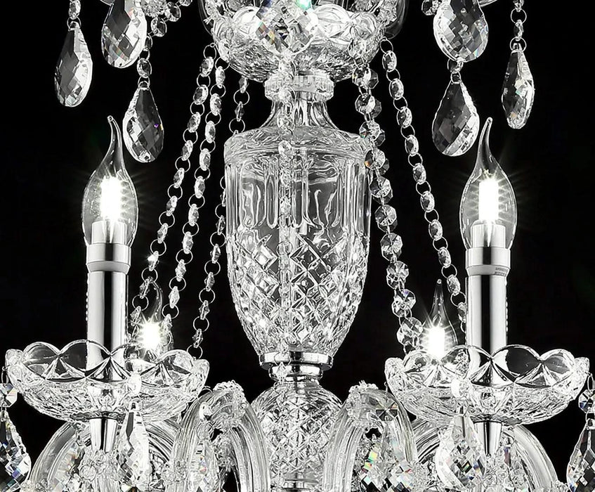 37' In Eilish Silver Crystal 8-Led Light Chandelier Default -DTYStore