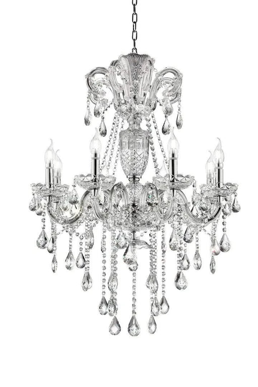 37' In Eilish Silver Crystal 8-Led Light Chandelier Default -DTYStore