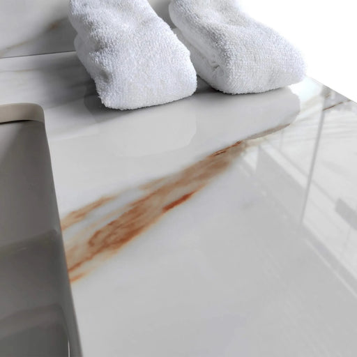 37 Inch Marble Vanity Top, Sintered Stone,Carrara white with veins Default -DTYStore