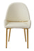 Dining Chair with PU Leather Beige color metal legs (Set of 2) - DTYStore
