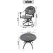 3-Piece All-Weather Cast Aluminum Dining Set, Include 2 Swivel Chairs and 39.37' Round Table With Black Frame - DTYStore