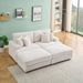 82 inches beige corduroy sofa, two storage feet +4 throw pillows, create a living room, office fashion new darling! - DTYStore