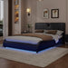Queen Size Luxurious Faux Leather Upholstered Platform Bed with Thickened Headboard, Bluetooth Speakers and RGB LED Light, No Box Spring Needed, Black - DTYStore