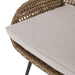 29.25' Outdoor Wicker and Iron Low Back Barstools, Light Brown, with Beige Cushion (Set of 2) - DTYStore