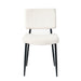 Modern Beige simple dining chair Fabric Upholstered Chairs home bedroom stool back dressing chair black metal legs(set of 4) - DTYStore