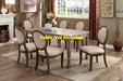 Transitional Rustic Oak and Beige Side Chairs Set of 2 Chairs Dining Room Furniture Padded fabric seat Elegant Kitchen Dining Room - DTYStore