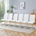 Set of 6 dining chairs, white dining chair set, PU material high backrest seats and sturdy leg chairs, suitable for restaurants, kitchens, living rooms - DTYStore