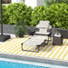 Outsunny Tanning Chaise Lounge Chair, 4-Position Beach Chair with Face & Arm Holes, Pillow headrest, Adjustable Sunbathing Chair, Cream White - DTYStore
