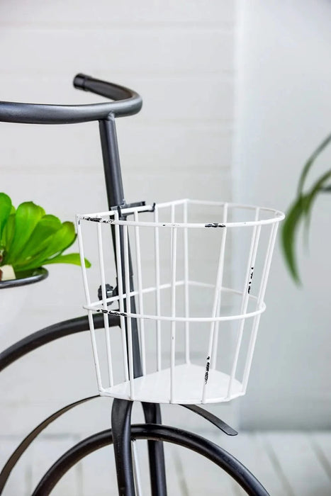 38.5x14.5x25.5' Black and White Bicycle Plant Stand Planter Default -DTYStore