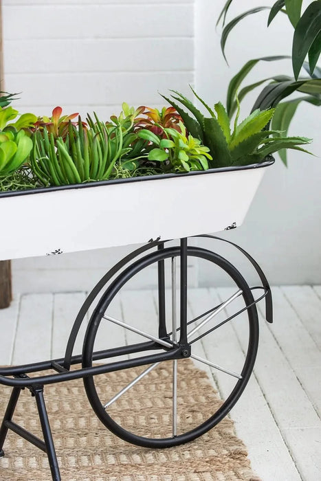38.5x14.5x25.5' Black and White Bicycle Plant Stand Planter Default -DTYStore