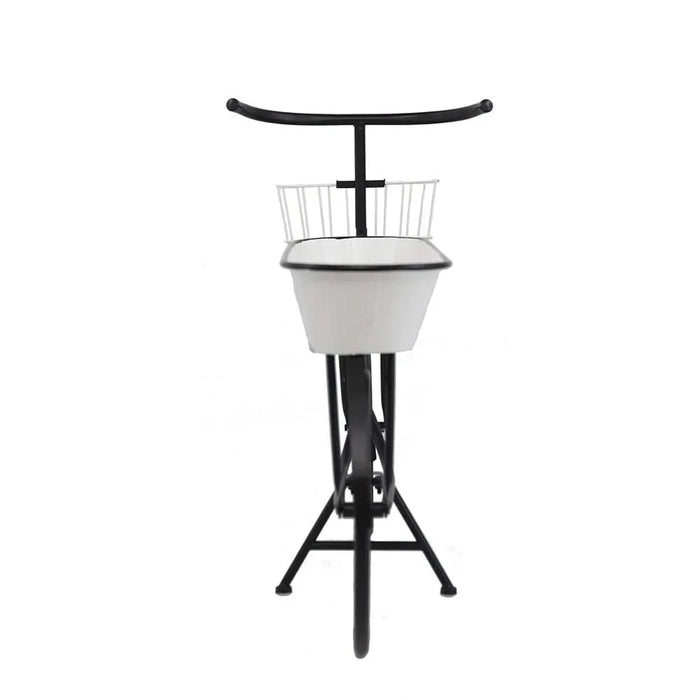 38.5x14.5x25.5' Black and White Bicycle Plant Stand Planter Default -DTYStore