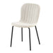 Off White Boucle Dining Chairs Set of 4,Mid-Century Modern Upholstered PU Leather Chairs,for Kitchen Dining Room - DTYStore
