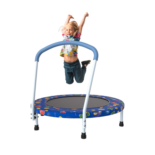 36inch Mini Trampoline for Kids Ages 1-6 Indoor Outdoor Trampoline with Handle Fun for Kids - Image 3