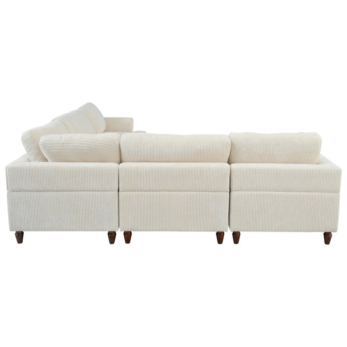 U_Style Modular Sectional Sofa with Ottoman L Shaped Corner Sectional for Living Room, Office, Spacious Space(old sku: WY000373AAA)