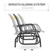Outsunny 2-Person Outdoor Glider Bench, Patio Double Swing Rocking Chair Loveseat w/Powder Coated Steel Frame for Backyard Garden Porch, Gray - DTYStore