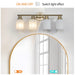4-Light Golden Bathroom Vanity Light Fixture, Frosted Glass Shades, Modern Wall Mounted Lighting (No Bulbs) - DTYStore
