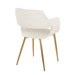 Margarite Contemporary Dining/Accent Chair in Gold Metal and Cream Faux Leather by LumiSource - Set of 2 - DTYStore
