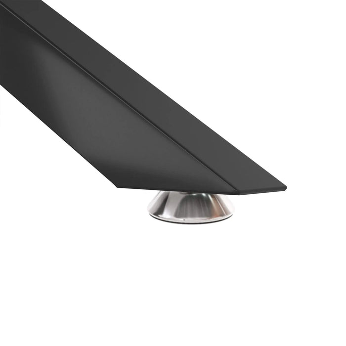 39.37' Rectangle Black Glass Coffee Table,Stylish Design with Black Metal Legs, Coffee Table for Living Room Default -DTYStore