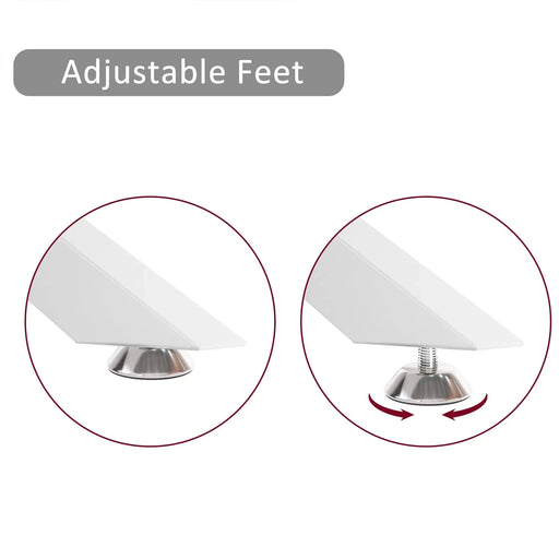 39.37' Rectangle Clear Glass Glass Coffee Table,Stylish Design with White Metal Legs, Coffee Table for Living Room Default -DTYStore