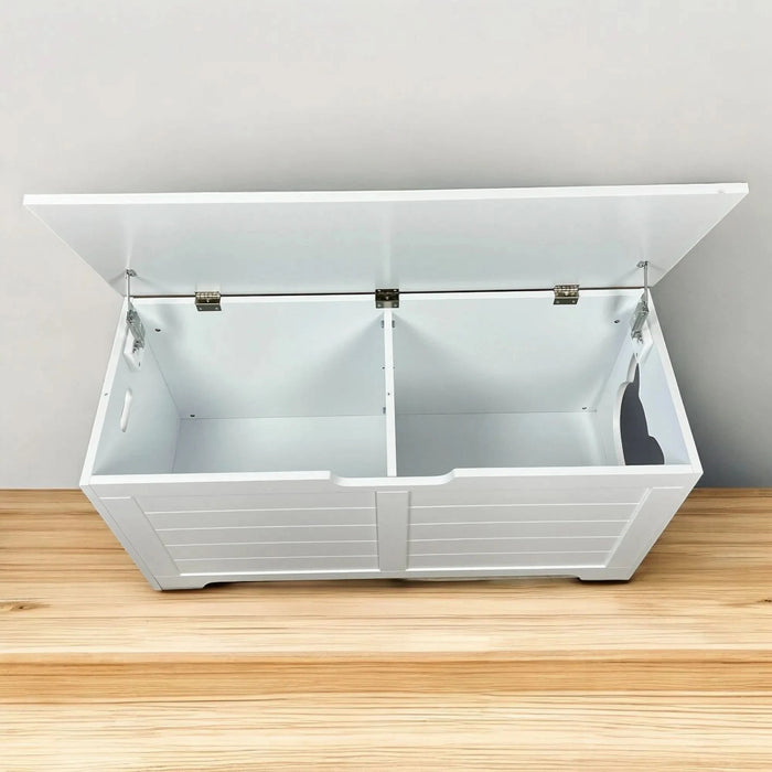 39.4' Top open Cat Litter Box Enclosure Furniture, Cat Washroom, Hidden Litter Box Cover, Cabinet for Large Cat, Dog Proof Cat Litter Boxes, Hideaway Litter Box, Cat House, White - DTY Store
