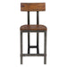 Rustic Brown and Gunmetal Finish Wooden Counter Height Chairs 2pc Set Industrial Design Dining Furniture - DTYStore
