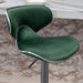Masaccio Velvet Upholstered Adjustable Swivel Barstool, Set of 2, Green - DTYStore