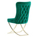 PrimeNest Noblesse Collection Upholstered Gold Legged Dining Chair, Set of 2, Green - DTYStore