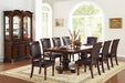 Royal Majestic Formal Set of 2 Arm Chairs Brown Color Rubberwood Dining Room Furniture Faux Leather Upholstered Seat - DTYStore