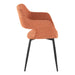 Margarite Contemporary Dining/Accent Chair in Black Metal and Orange Fabric by LumiSource - Set of 2 - DTYStore