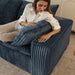 39.8' Cloud Sofa,Corduroy Fabric,Deep Seat Couches,Double-layer design,Removable Cushion,No Assembly, DIY Combination for Living room, Bedroom,Conference room ,Apartment,Blue Default -DTYStore