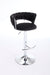 Set of 2 Bar Stools,with Chrome Footrest and Base Swivel Height Adjustable Mechanical Lifting Velvet + Chrome Leg Simple Bar Stool-BLACK - DTYStore