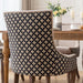 Furniture, Ultra Side Dining Chair, Thickened fabric chairs with neutrally toned solid wood legs, Bronze nail head, Set of 2, Beige and Patterned,SW2207BG - DTYStore