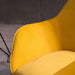 Modern Velvet Fabric Material Adjustable Height 360 Revolving Home Office Chair With Gold Metal Legs And Universal Wheels For Indoor,Yellow - DTYStore