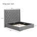 67.5" Tall Headboard Upholstered King Size Bed with Handmade Deep Button Tufted, Box Spring Needed, Velvet - DTYStore