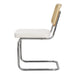 Mid Century Modern Dining Chairs Set of 2, Velvet Accent Chairs with Natural Cane Back, White - DTYStore