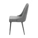 Set of 2 Fabric Upholstered Dining Chairs, Grey and Gunmetal - DTYStore